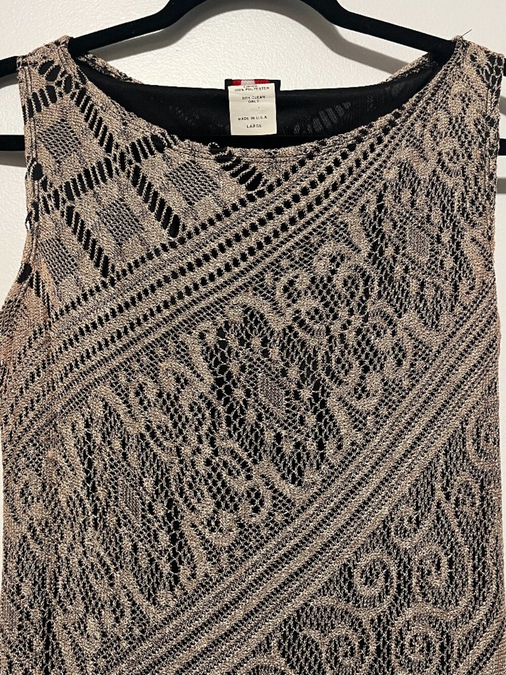 Womens Crochet Fringe Dress L Festival Coachella Bohemian Gypsy Fairy Grunge - Picture 3 of 6